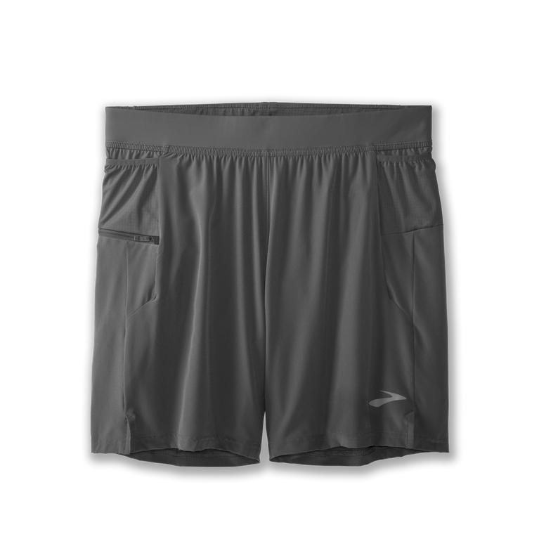 Brooks Sherpa 7 2-In-1 - Mens Running Shorts - Steel/Grey (83197XHLF)